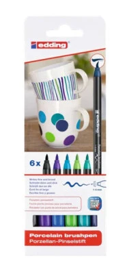edding 4200 Porzellanpinselstift 6er-Set sortiert cool - Bild 1 von 2