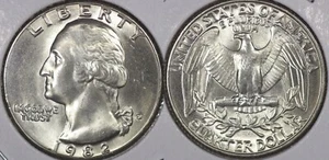 1982 D Washington cuarto gema bu de OBW rollo - Imagen 1 de 3
