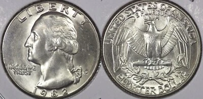 1982 D Washington Quarter GEM BU From OBW Roll - Image 1 of 3