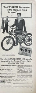 Anuncio impreso motor bicicleta Whizzer 1949 vintage. Posguerra Mundial. - Imagen 1 de 1