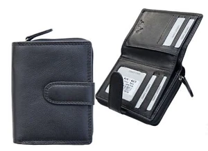 Alva RFID Blocking Ladies Small Soft Black Leather Purse Small Black Wallet NEW - Picture 1 of 7