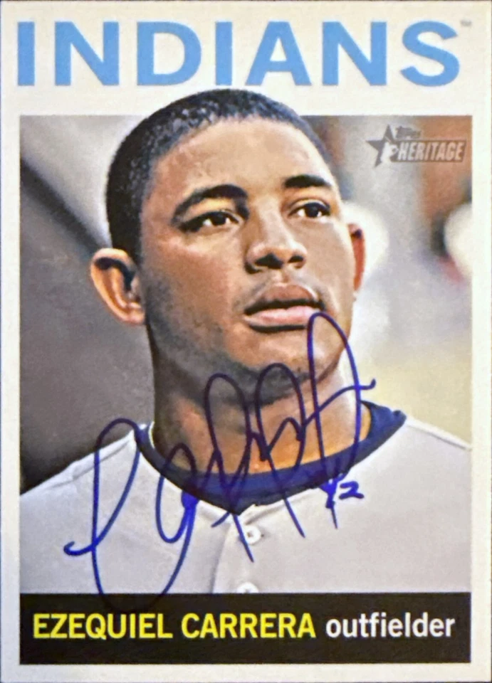 2013 Topps Heritage #362 Ezequiel Carrera Cleveland Indians AUTO SIGNED - Image 1 of 1