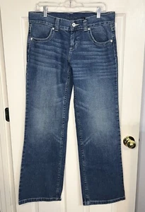 NWT London Jean Sz 10 Mid Rise Blue Denim Jeans Wide Leg Retro Victoria's Secret - Picture 1 of 7