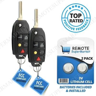 2 Replacement for Volvo 2004-2012 XC70 2004-2014 XC90 Remote Car Key Fob Entry - Image 1 of 4