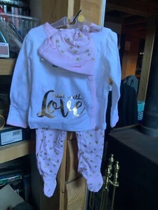 Gerber Baby Girl 3-6 Months 3 piece Outfit NWT Made With Love - Picture 1 of 8