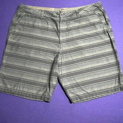 Pantalones Cortos Para Hombre O'Neill Talla 40, Azul/Gris y Negro Rayas Botón y Cremallera Cierre Bolsillos Foto 1 de 4