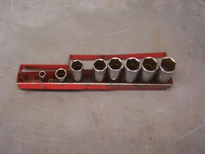 Vintage MAC USA 3/8" drive deep well socket set 15/16 to 5/16 metal tray - Picture 1 of 5