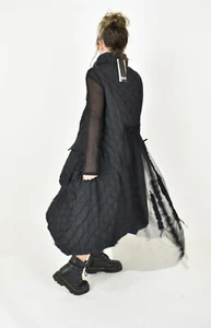 Vestido CRAZY H4 Negro Asimétrico Estructurado Tul Talla L/XL - Imagen 1 de 8