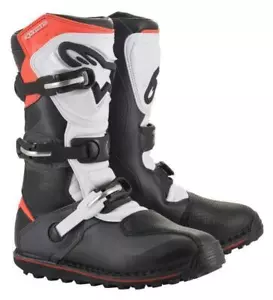 ALPINESTARS TECH T TRIALS BOOTS BLACK GREY FLOURESCENT RED SIZES 8 9 10 - Picture 1 of 2