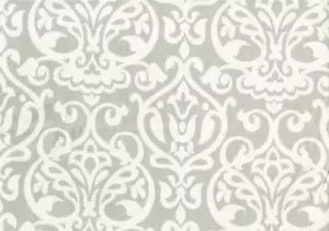 5 Yds Designer Fabric Gray White Medallion Drapery Upholstery - Picture 1 of 2