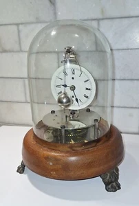 Vintage Briggs Rotary Flying Ball Pendulum Clock Working Under Glass Dome - Picture 1 of 13