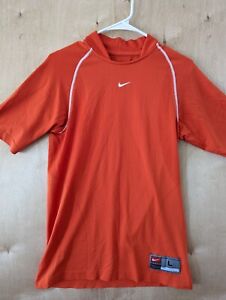 Nike DRI Fit Boys Short Sleeve Athletic Training Shirt Youth Large Orange 5.081