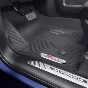 2019-2025 Silverado Front All Weather Liners Dark Atmosphere Z71 Logo 84348119 - Foto 1 di 1