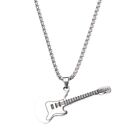 Street Mini Rock Music Guitar Pendant Fashion Steel Necklace Jewelry