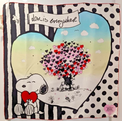 Loves Peanuts - Snoopy - Vintage GROß Seide Seta Soie 34 - Codello Original Schal - Bild 1 von 4