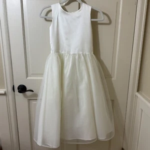 US Angels Girls Dress White Satin Tulle Flower Girl First Communion size 10 - Picture 1 of 8