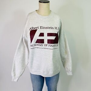 Vintage Albert Einstein H.S. 90s Pullover Sweatshirt Large Unisex Heavyweight