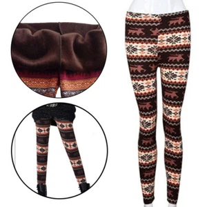 Women Winter Warm Fleece Lined Leggings Thick Velvet Thermal Stretchy Pants XMAS - Picture 1 of 5