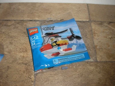 NEW RARE SEALED polybag 34 pcs Lego CITY FIRE Helicopter RED 4900 Free SHIPPING - Image 1 of 2