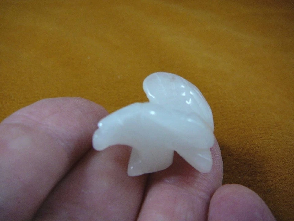 (Y-BIR-EA-505) Bald EAGLE gem White Quartz GEMSTONE carving eagles noble bird - Image 1 of 1
