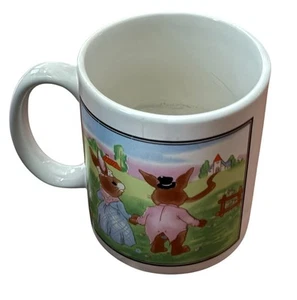 VTG Rabbit Bunny Easter Coffee Tea Mug Cup Whimsical Couple Headed Home Magical - Picture 1 of 5