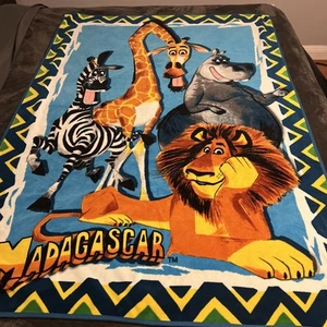 Madagascar Fleece Throw Blanket Lightweight 45" x 64" Alex Marty Melman Gloria - Picture 1 of 15