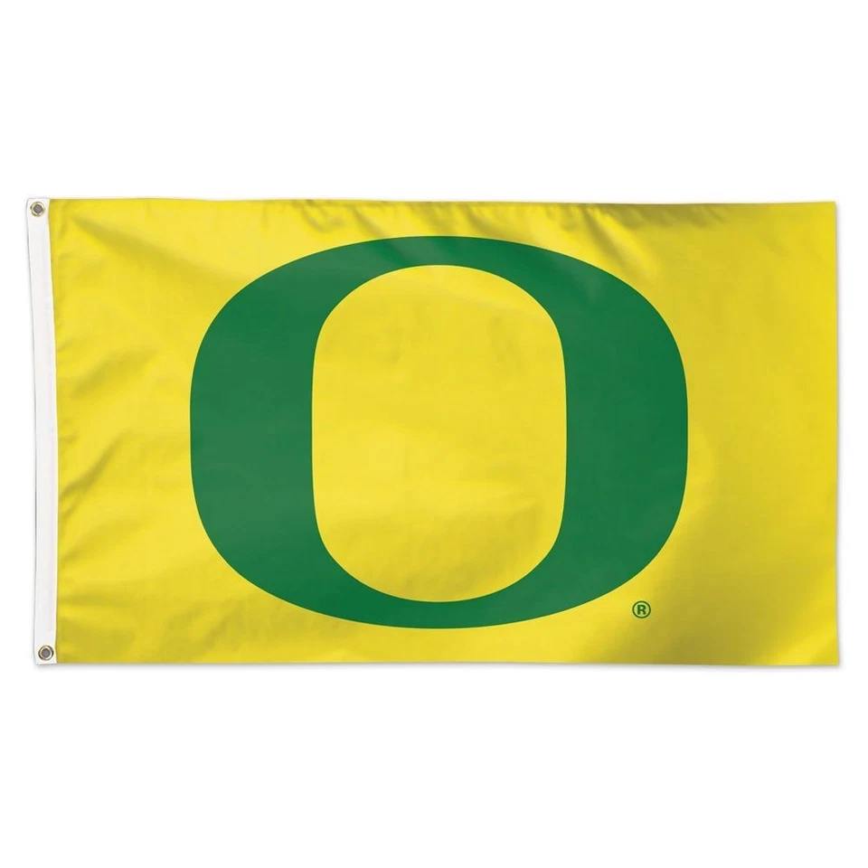 Bandera con logotipo de equipo de fondo amarillo de Oregon Ducks de 3x5 pies Foto 1 de 1