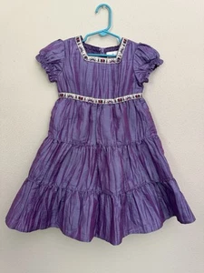 Hanna Andersson Short Sleeve Purple Dress Size 100 US Size 4 With Trim - Picture 1 of 13