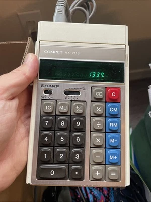 Vintage Retro Technology Sharp Compet VX-2118 Vintage Calculator -- Tested - Image 1 of 3