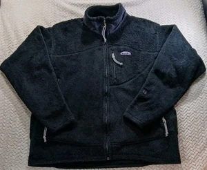 Vintage Patagonia Men's L Black Sherpa Fleece Polartec Full Zip Jacket Made USA - Picture 1 of 18