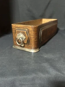 Vintage Solid Oak Sewing Machine Drawer - Metal Pull - Storage - 13 1/2 x 5 - Picture 1 of 6
