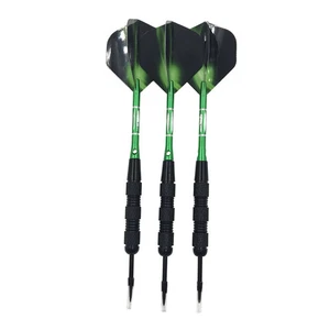 Dardos duros profesionales de competición de tungsteno barril verde ejes de punta de acero 3 piezas - Imagen 1 de 22