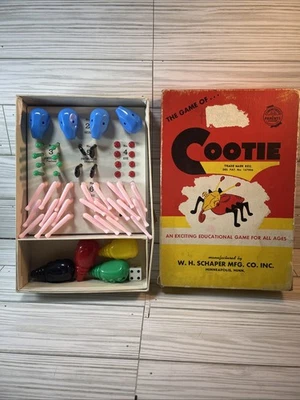 Vintage The Game of Cootie W.H. Schaper Mfg Co Inc 1949 Cat No 200 Missing 1 Leg - Image 1 of 4