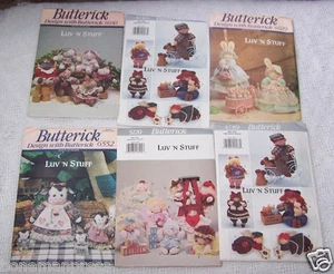 Lot 6 Butterick Luv N Stuff Sewing Patterns Chubby Buddies Friends Angels AS IS - Picture 1 of 4
