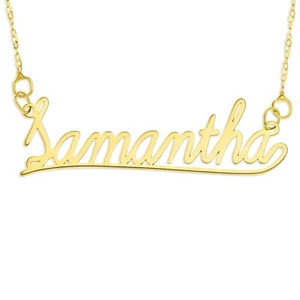 Personalised 9ct Gold Underline Nameplate, delicate name pendant for her, gift - Picture 1 of 4