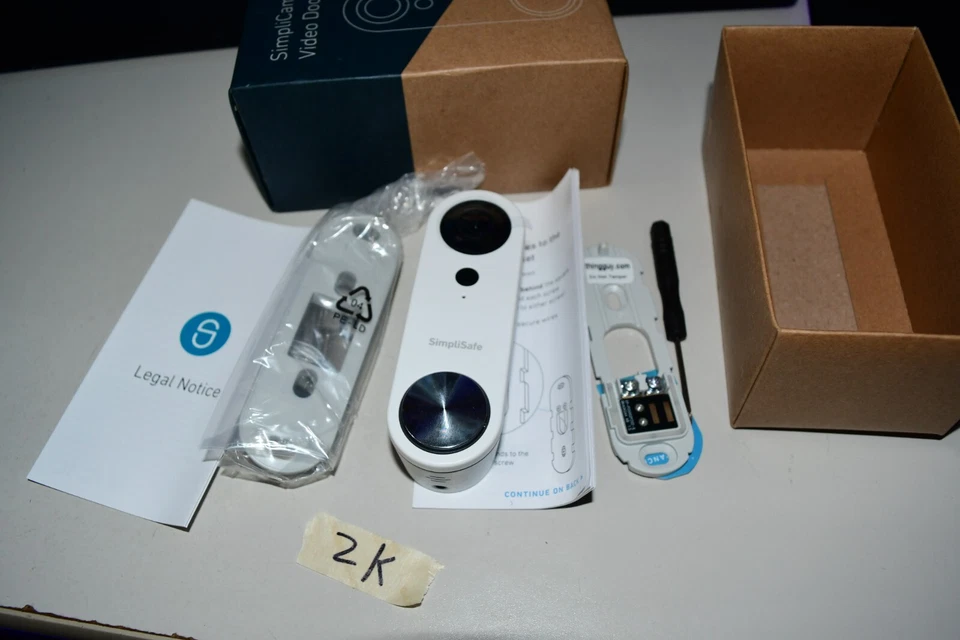 SimpliSafe SSDB3 Smart Wi-Fi Wired SimpliCam Video Doorbell - White -