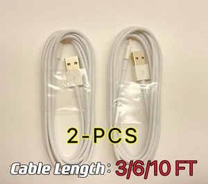 2er Pack USB Schnell Ladekabel Kabel für Apple iPhone 7 8 X XR 11 12 13 14 Pro Max - Bild 1 von 3