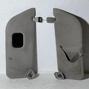 2002-2007 Ford F-250 F-350 Sun Visors Left Right GRAY Cloth Unlighted Mirror - Picture 1 of 4