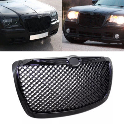 Fit For 2005-2010 Chrysler 300/300C Black Mesh Front Upper Bumper Grille - Image 1 of 4