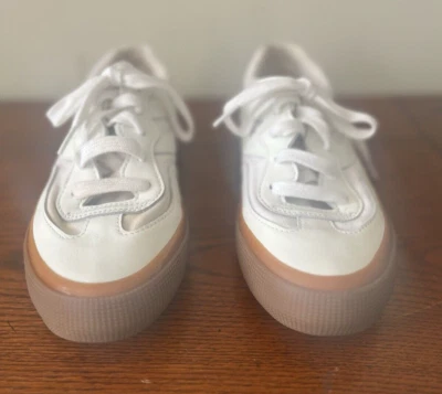 Superga Womens Leatther Low Top Lace Up Fashion Sneakers White Brown Size 7 - Image 1 of 4