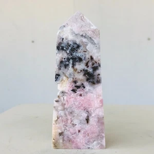 242g Natural Pink Chalcedony Agate Quartz Crystal Obelisk Wand Point Healing - Picture 1 of 17