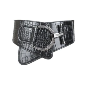 Elastic Big Cummerbunds Leather Punk Waistbands Corset Belt Women Plus Size Wide - Picture 1 of 10