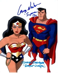 Foto firmada autografiada 8x10 de la Liga de la Justicia de George Newbern y Susan Eisenberg - Imagen 1 de 1