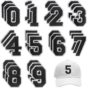 30 Pcs Iron on Numbers Patches, Varsity Numbers 0-9 Applique for Clothes, Dress, - Picture 1 of 6