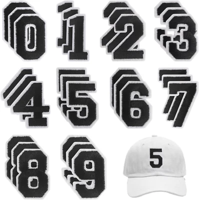 30 Pcs Iron on Numbers Patches, Varsity Numbers 0-9 Applique for Clothes, Dress, - Image 1 of 4
