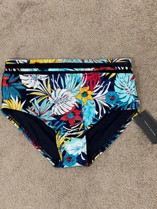 Tommy Hilfiger Bikini Bottoms Women's Size Medium Standard High Waisted Floral - Picture 1 of 13