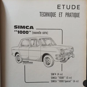 revue technique Simca 1000 Special Sim 4 LS GL GLE RTA + évolution 1967 1968 - Picture 1 of 13
