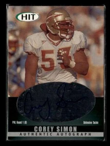 2000 SAGE HIT #A35 Corey Simon Autographs Emerald - Picture 1 of 2
