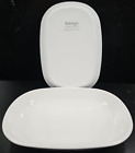 2 Corning Ware White Coupe Sidekick Set Serving Tray Dishes Oval Snack Plate Lot