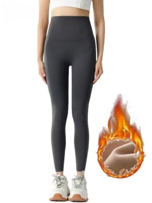 Calzas cálidas de vellón sin costuras de tiburón de cintura alta informales para mujer Foto 1 de 4